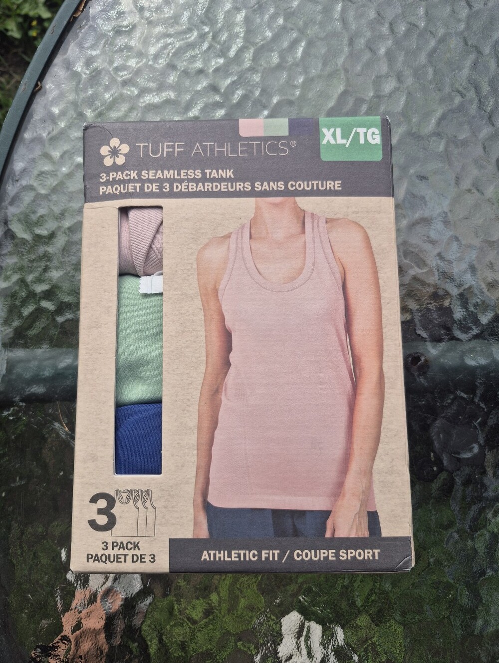 Tuff Athletics Women's Seamless Tank 3-Pack - Pink, Green, Blue (XL)
